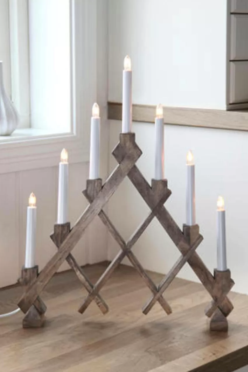 Julbelysning*Jotex Adventsljusstake Rut Brunbetsad