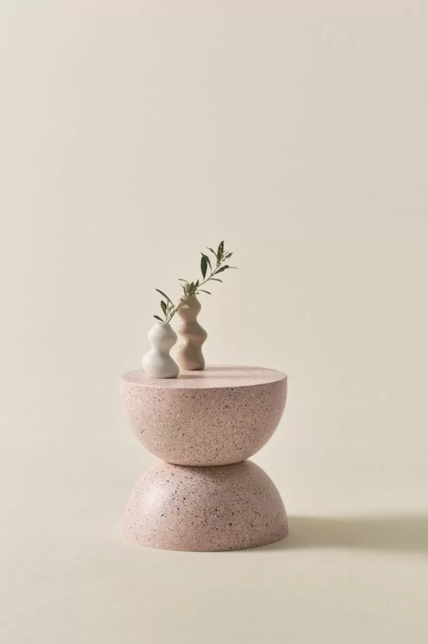 Bord*Jotex BLANES Sidobord ø 35 Cm Puderbeige terrazzo