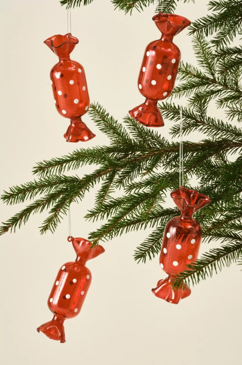 Juldekoration*Jotex CANDY DOTS Dekorationshänge 4-pack Röd/vit