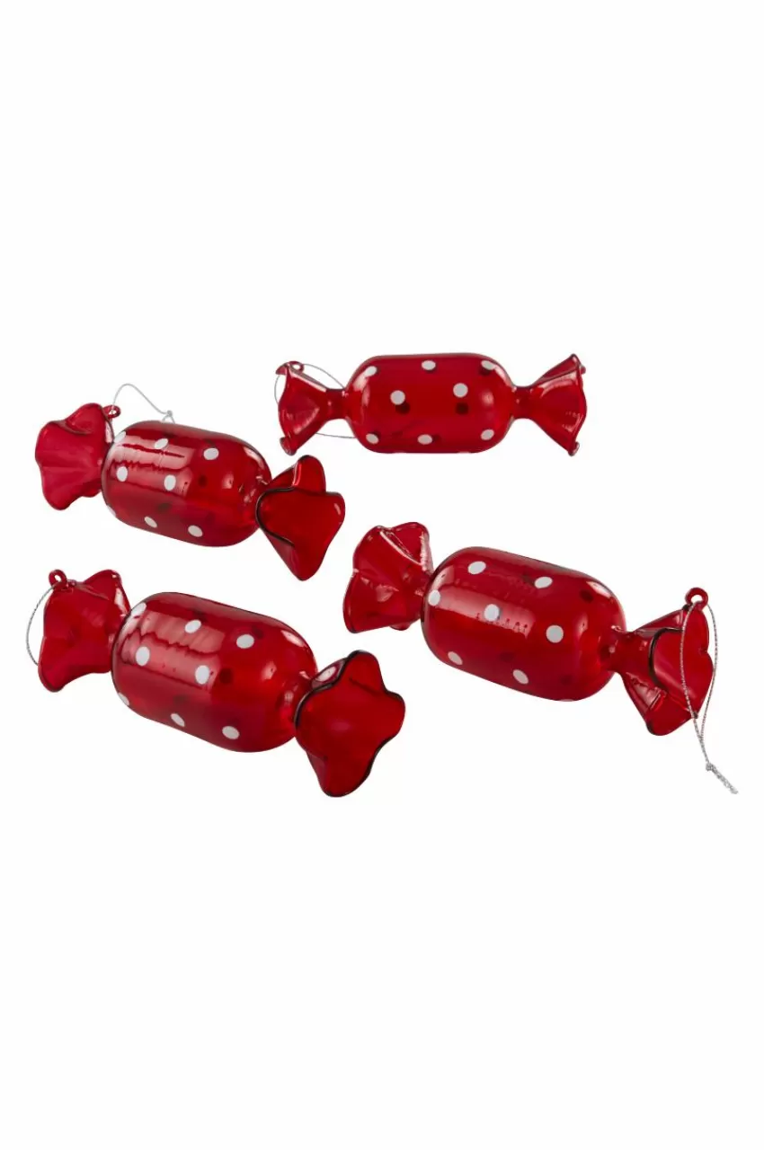 Juldekoration*Jotex CANDY DOTS Dekorationshänge 4-pack Röd/vit