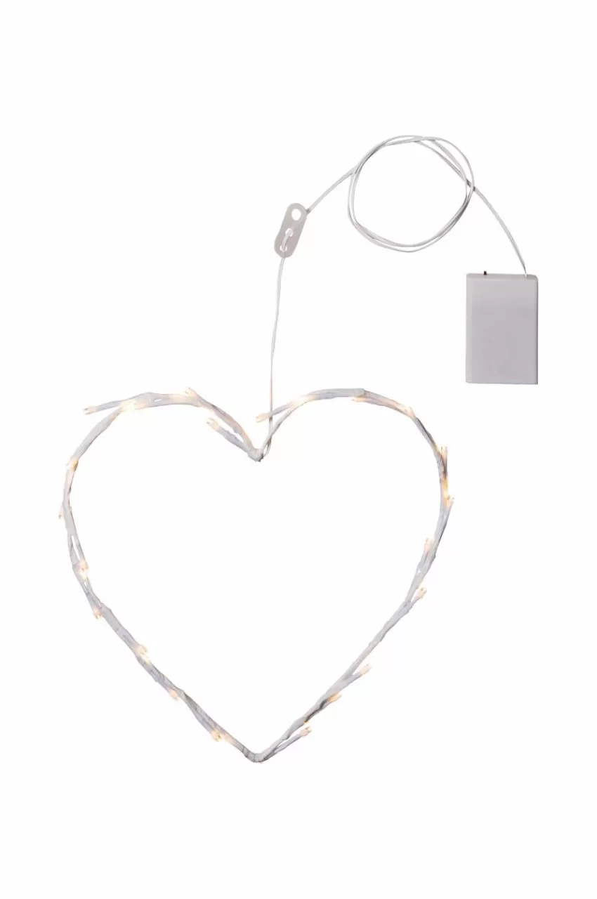 Julbelysning*Jotex CRISPY HEART LED Krans 27 Cm Vit