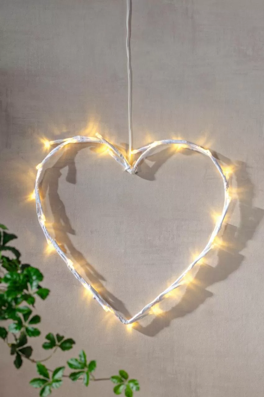 Julbelysning*Jotex CRISPY HEART LED Krans 27 Cm Vit