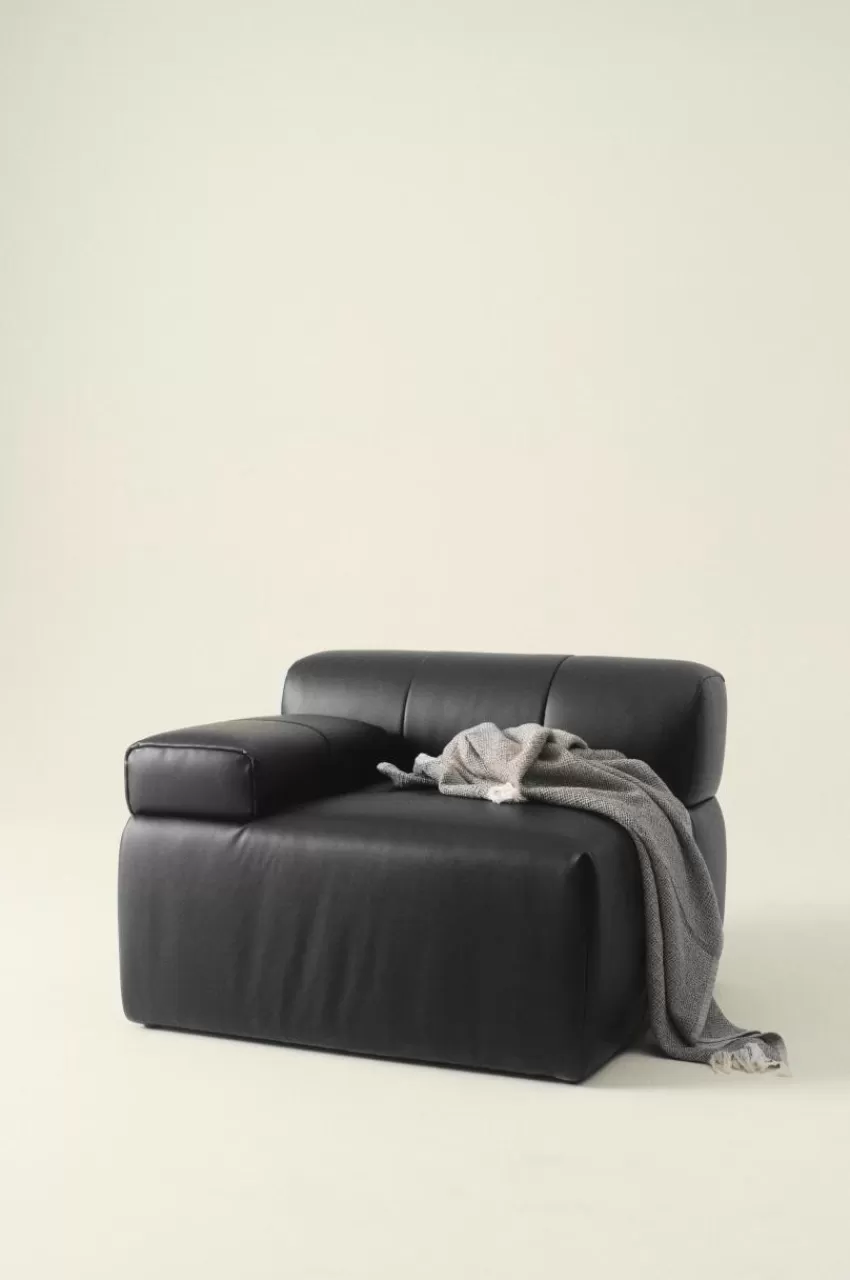 Soffor*Jotex DERMY Soffmodul Höger PU/ Lädermix Svart PU läder