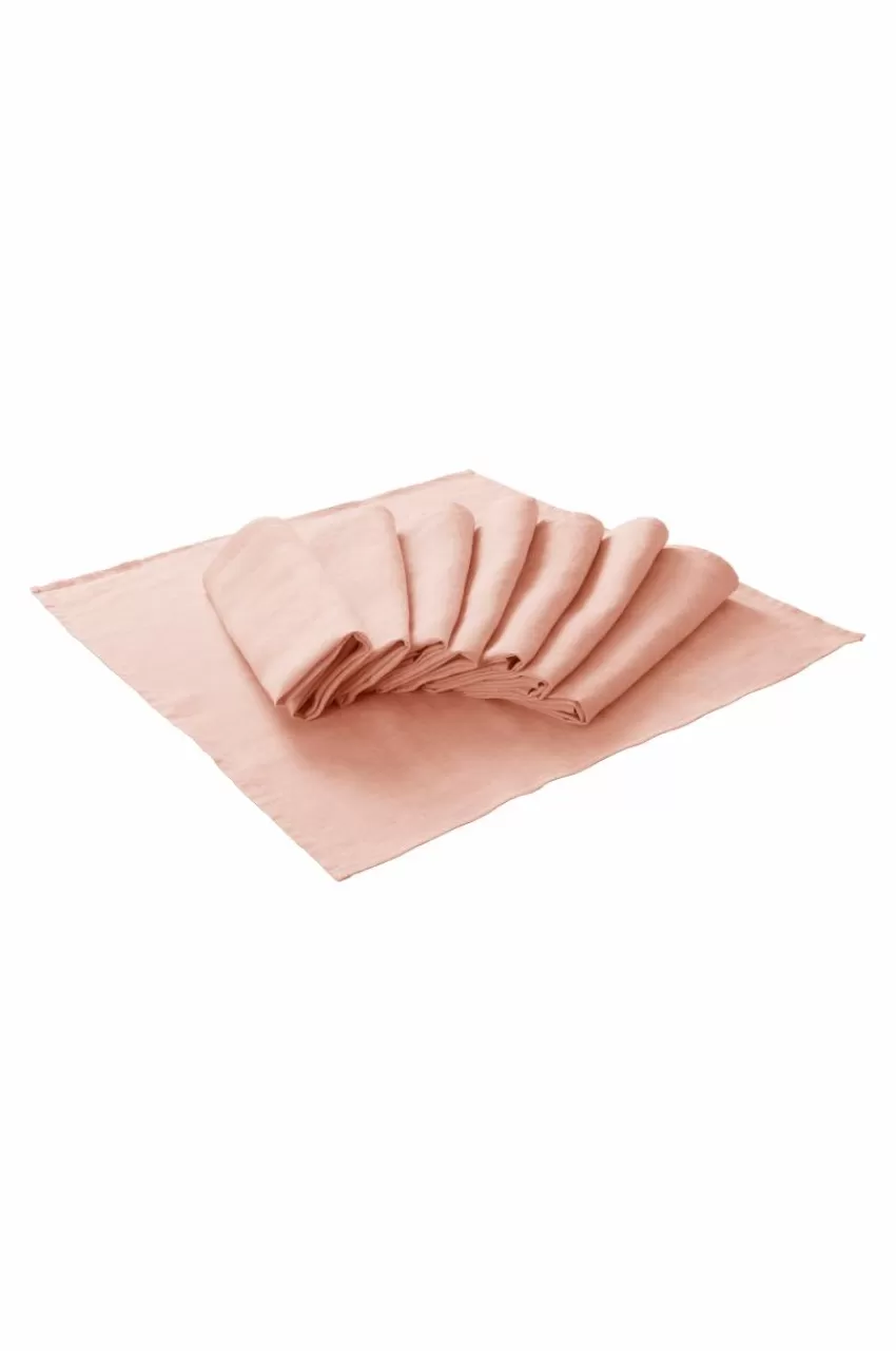 Servetter*Jotex JONIE Linneservett 8-pack Blek persika