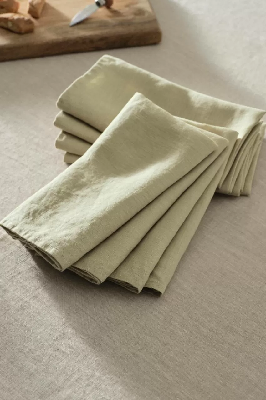 Servetter*Jotex JONIE Linneservett 8-pack Grönbeige