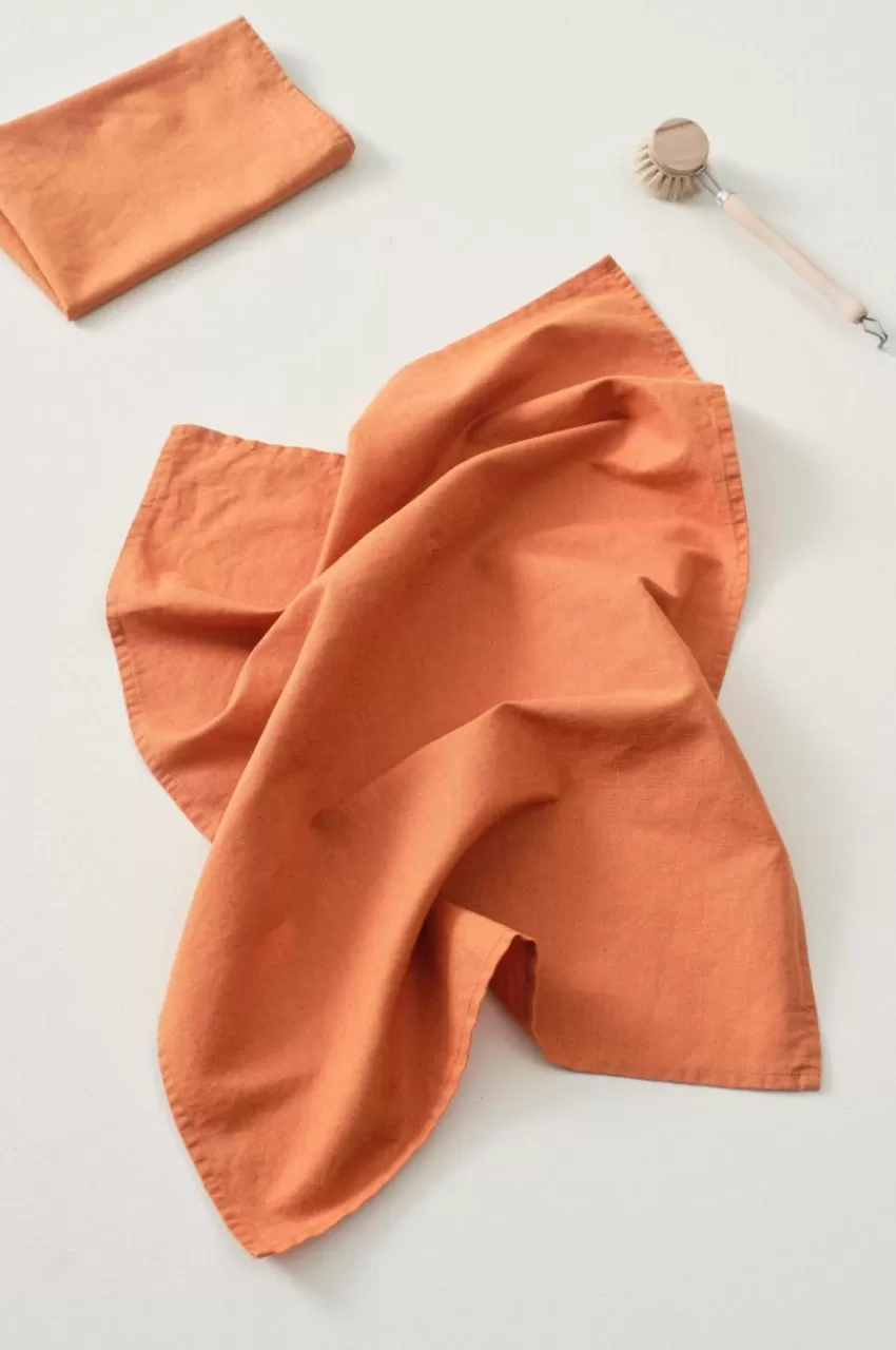Kökshanddukar*Jotex KIT Kökshandduk I Linne Rost orange