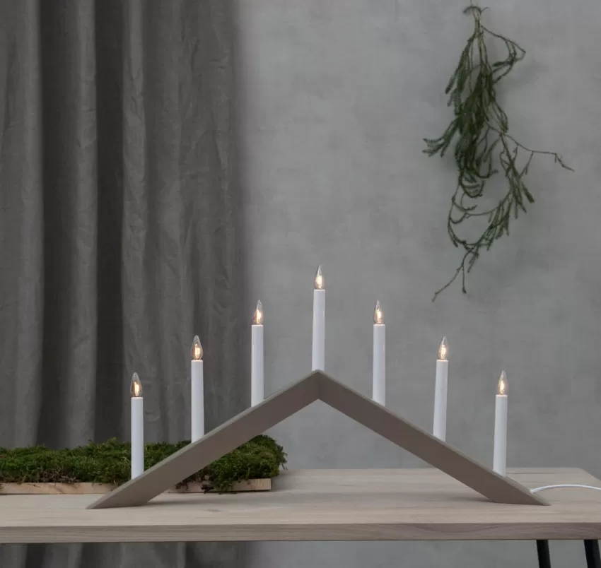 Julbelysning*Jotex Ljusstake Arrow Beige