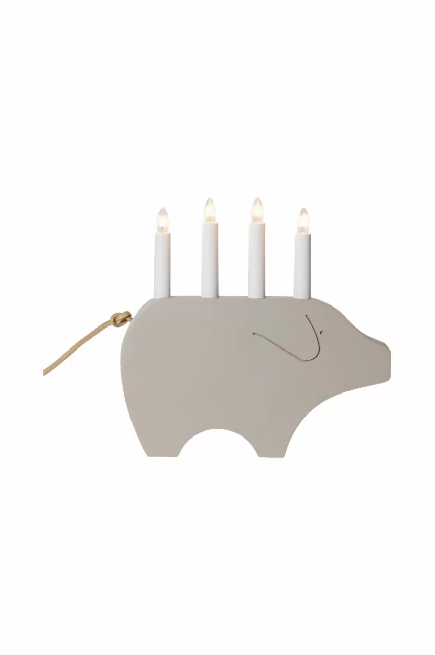 Julbelysning*Jotex Ljusstake Gry Höjd 28 Cm Beige