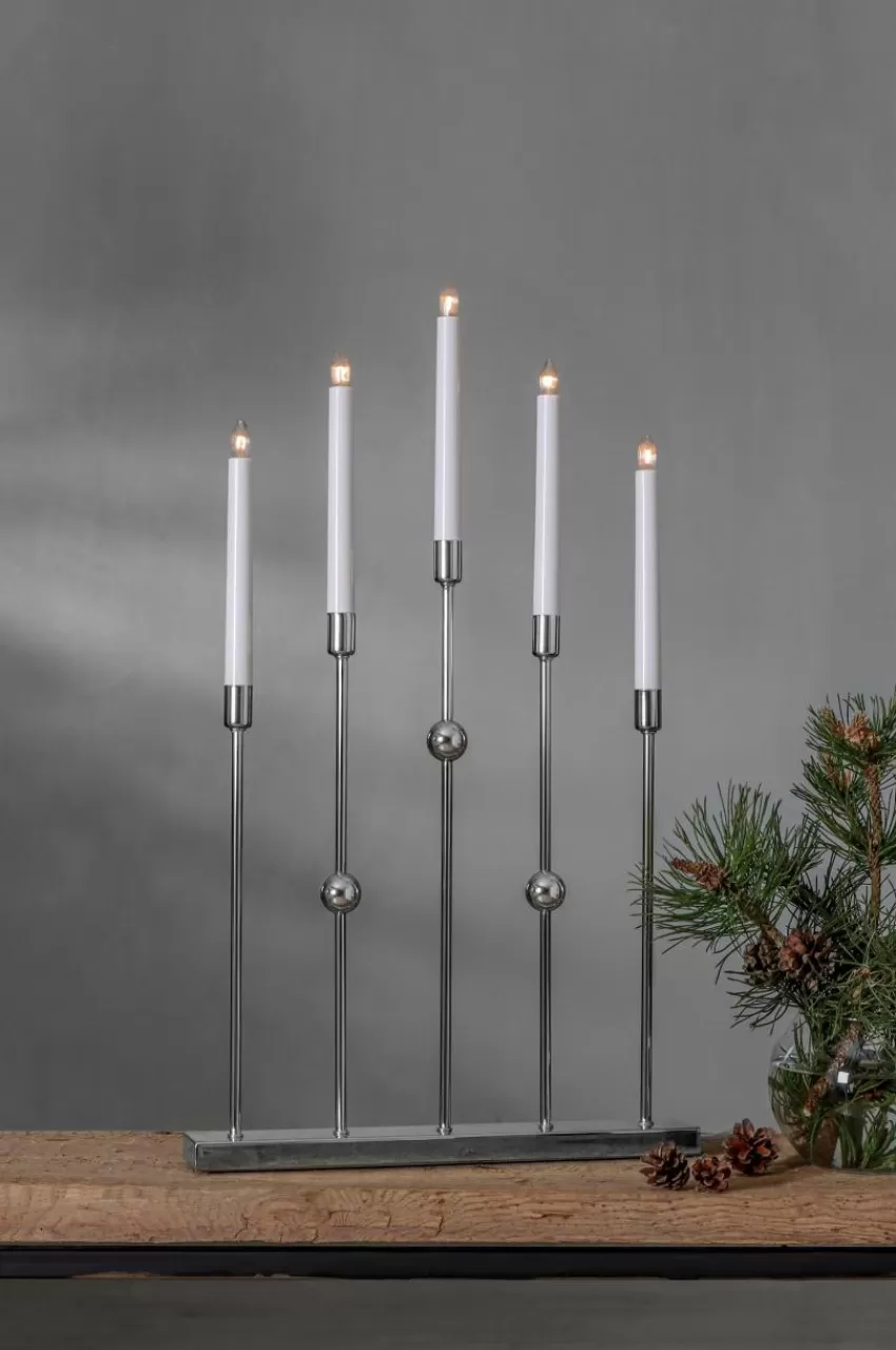 Julbelysning*Jotex Ljusstake Gustavo Höjd 64 Cm Chrome