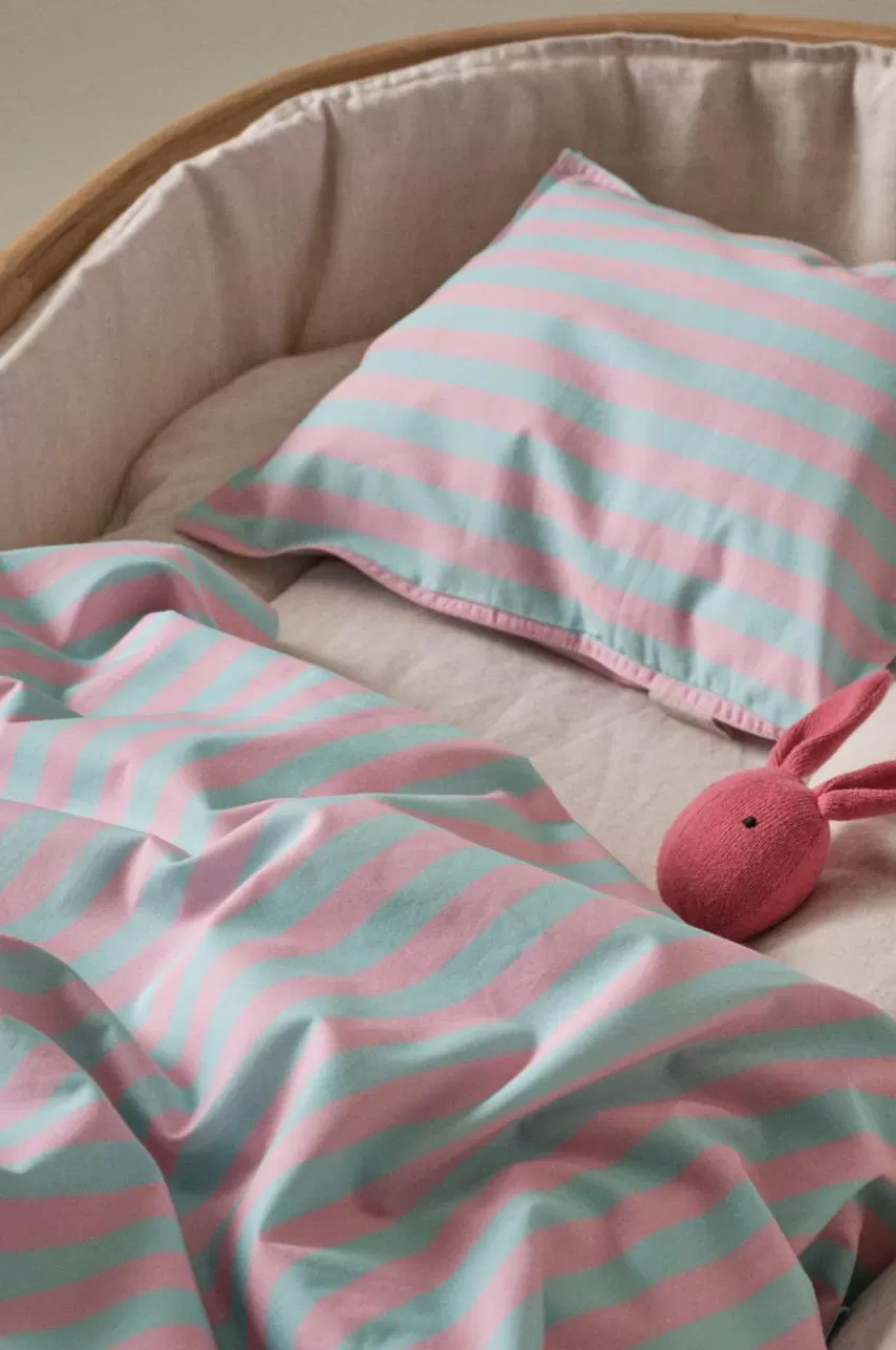 Barnsängkläder*Jotex LOUSA BABY Påslakanset Vagn/vagga - Ekologisk Rosa/blå