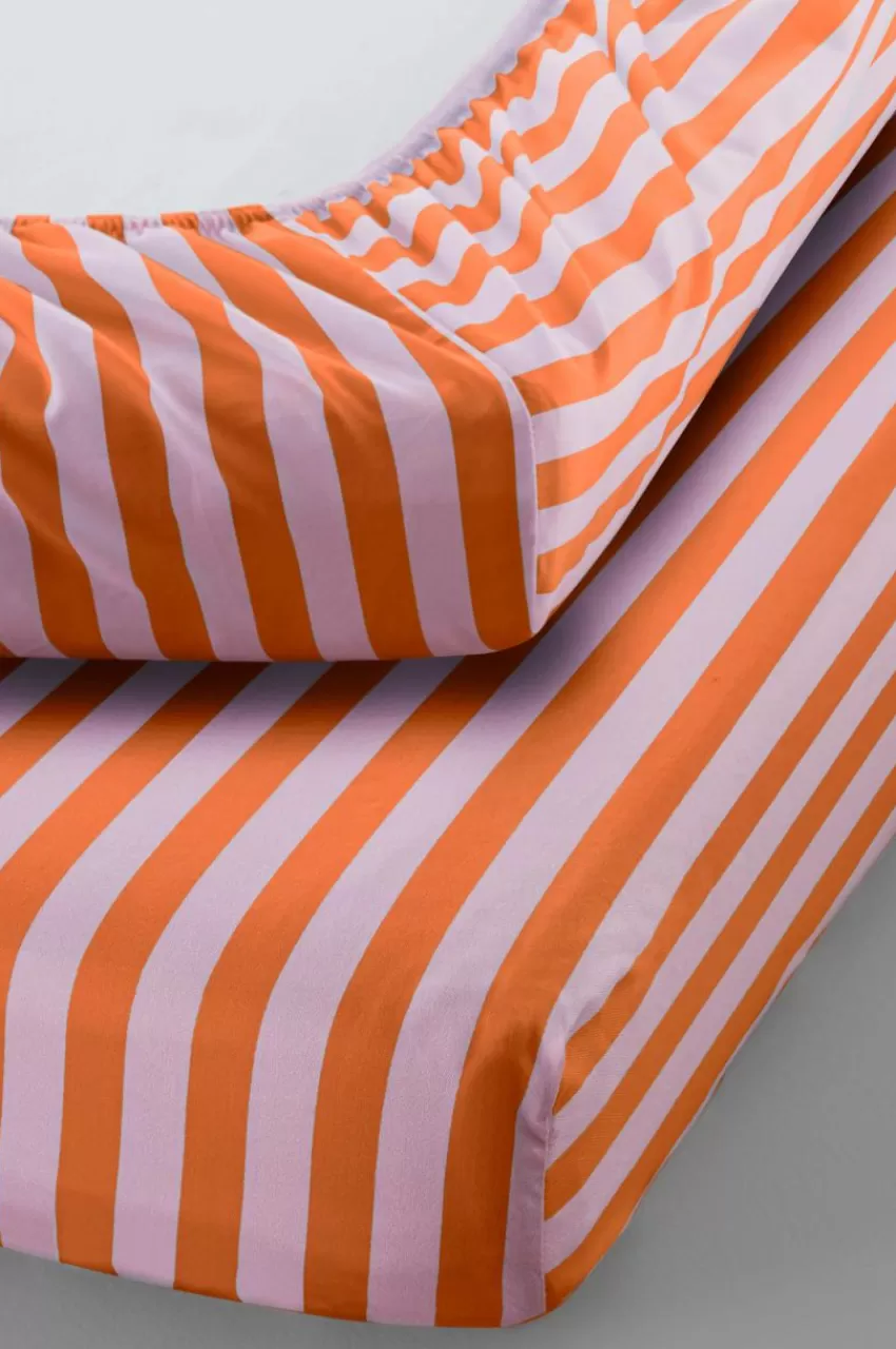 Barnsängkläder*Jotex LOUSA Dra-på-lakan - Ekologisk Orange/lila