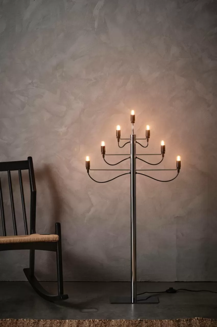 Julbelysning*Jotex MILANO Elljusstake - Golv Krom