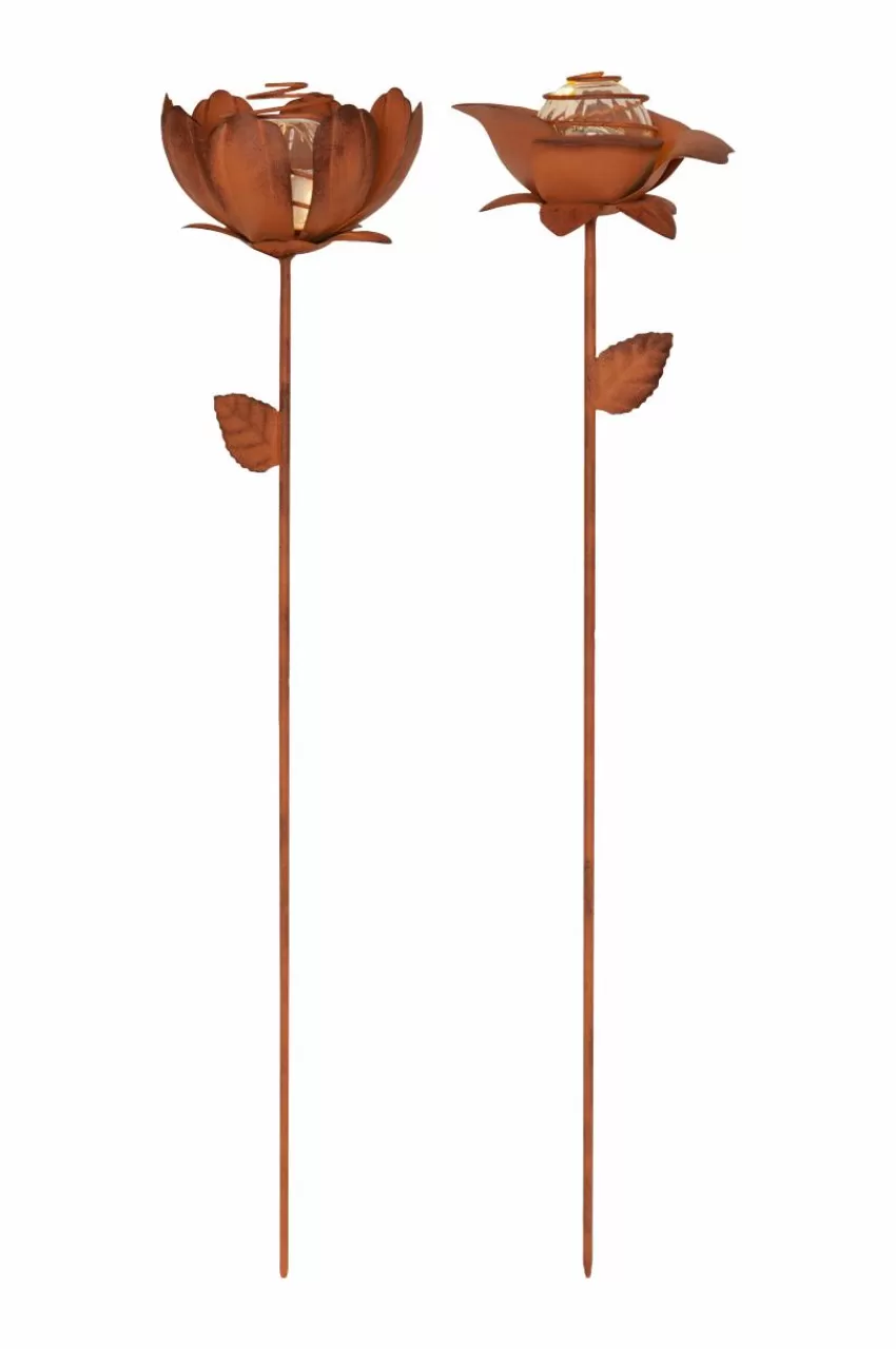 Utebelysning | Utebelysning*Jotex Solcellsdekoration Oxida Blomma 2-p Brun