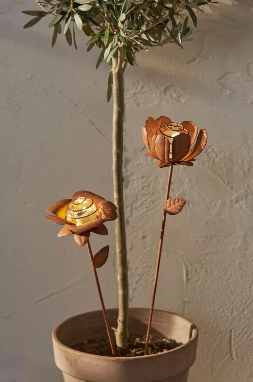 Utebelysning | Utebelysning*Jotex Solcellsdekoration Oxida Blomma 2-p Brun