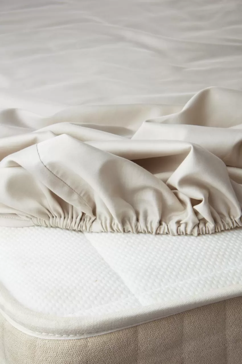 Påslakanset*Jotex ZACK SATIN Påslakanset Enkelsäng - Ekologisk Beige